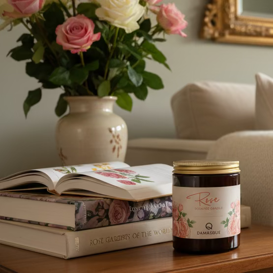 Damasque Scented Candle – Rose 180ml