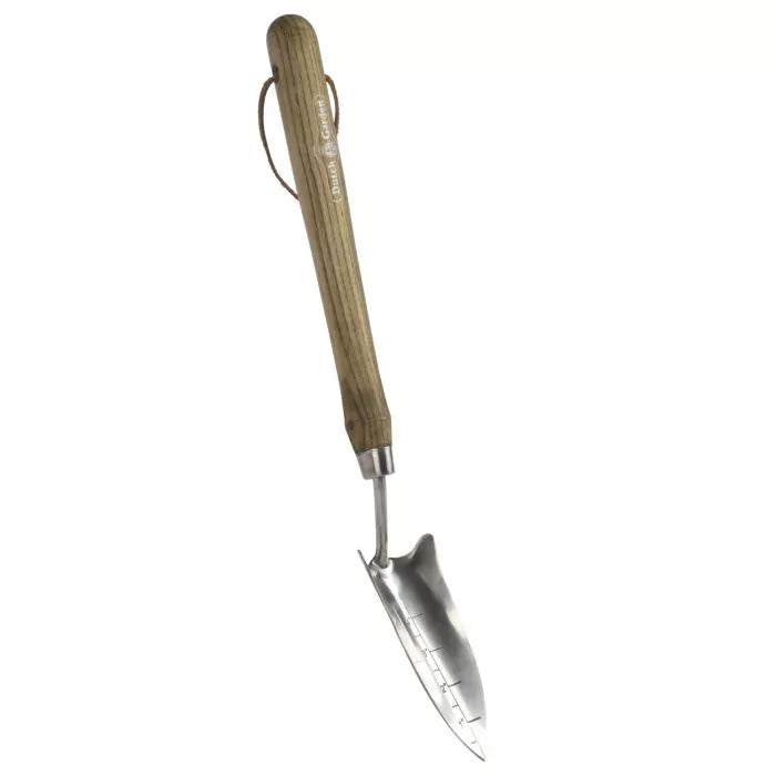 Dutch garden transplanting trowel (narrow) with long handle